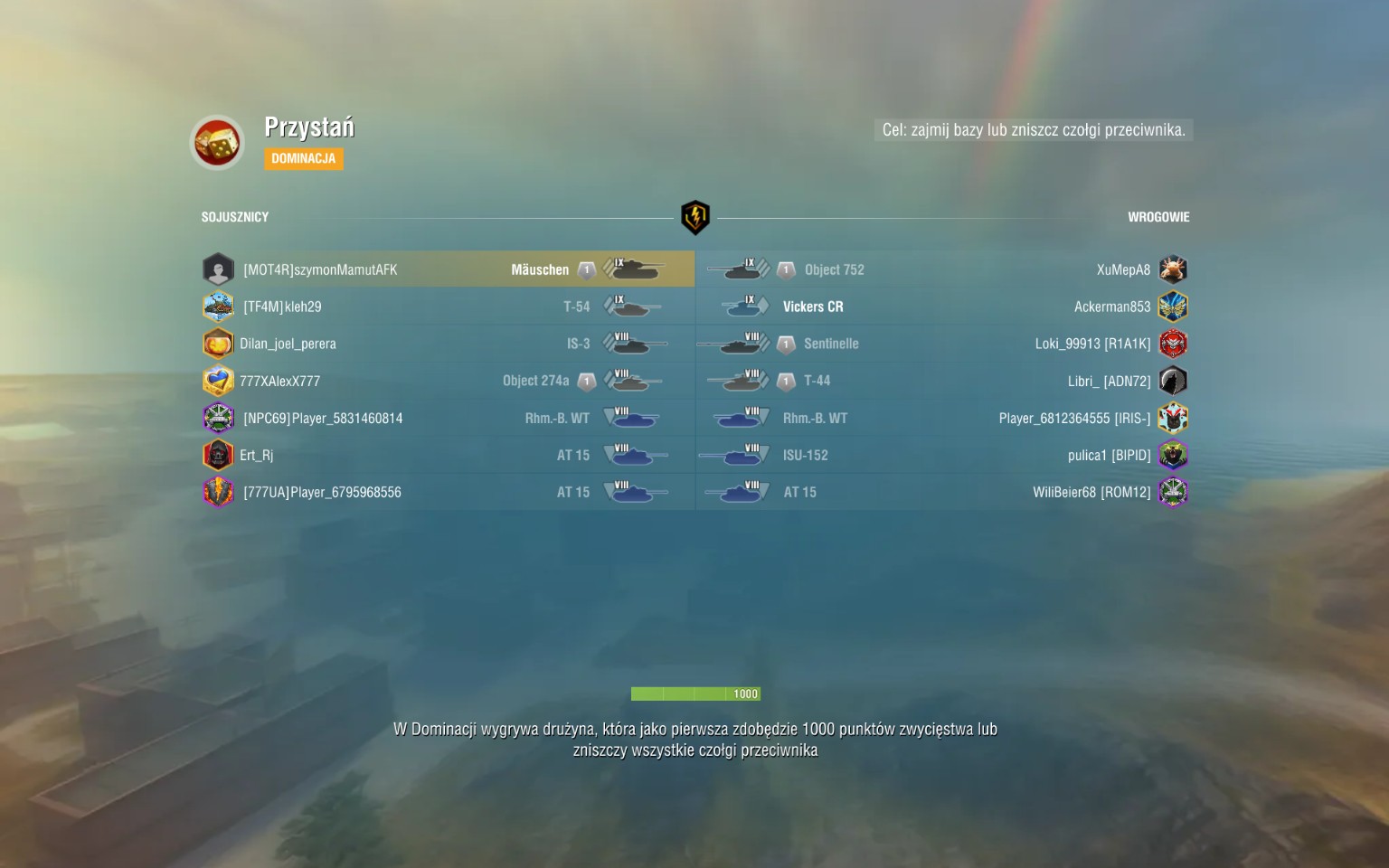 Original World of Tanks Blitz loading-screen screenshot used as the proof-of-concept input