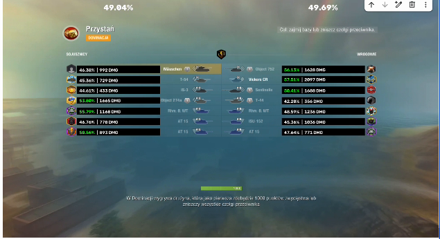 BlitzPredict proof-of-concept output showing player Win Rate, average damage, and team averages on a World of Tanks Blitz loading screen